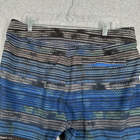 Prana Board Shorts 33 Mens Blue Striped Back Pocket Swim Trunks Bathing Suit - Picture 10 of 15